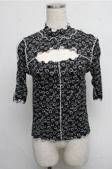 lilLilly / ハートトップス  黒 S-25-07-26-026-LO-BL-AS-ZS