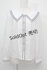 Amavel / セーラーブラウス  白 S-25-07-26-003-CA-BL-AS-ZS