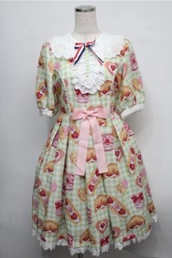 画像1: Angelic Pretty /いちごBread Bakerylワンピース  グリーン S-25-07-26-035-AP-OP-AS-ZS