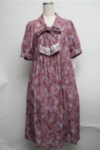 axes femme / ローズレース柄ボータイワンピース  ピンク S-25-07-26-039-AX-OP-AS-ZS