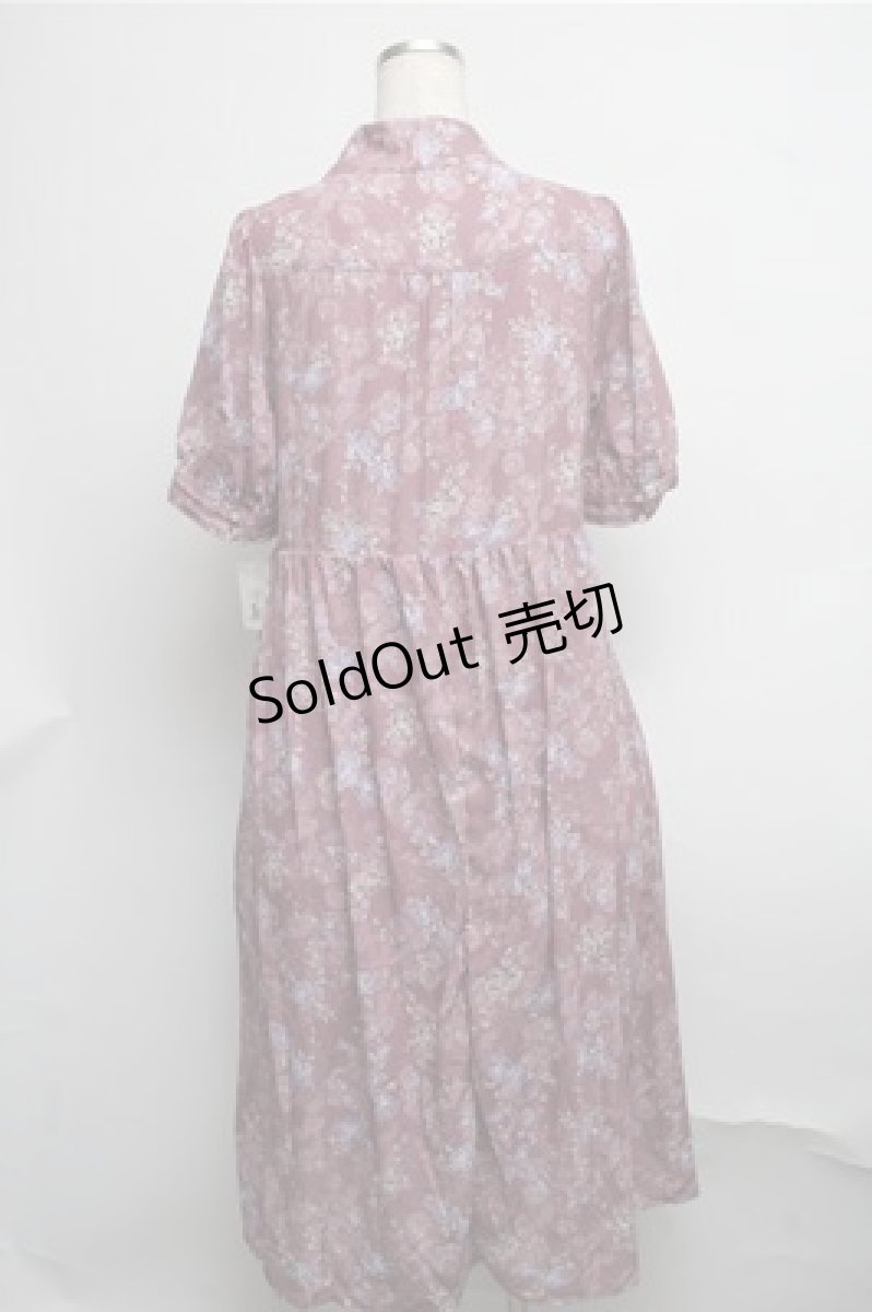 画像2: axes femme / ローズレース柄ボータイワンピース  ピンク S-25-07-26-039-AX-OP-AS-ZS (2)
