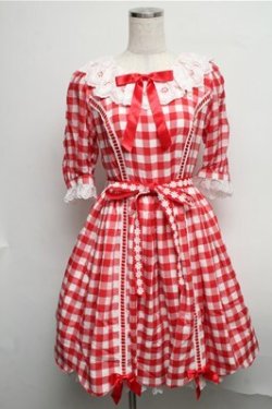 画像1: Angelic Pretty / Picnicワンピース  赤ｘ白 S-25-07-26-040-AP-OP-AS-ZS