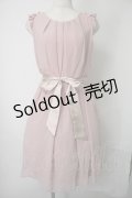 axes femme / シフォンノースリーブワンピース  ピンク S-25-07-28-051-AX-OP-HR-ZI