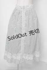 axes femme / すずらん柄前ボタンスカート  グリーン S-25-07-28-053-AX-SK-HR-ZS