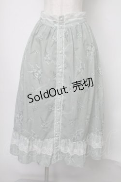 画像1: axes femme / すずらん柄前ボタンスカート  グリーン S-25-07-28-053-AX-SK-HR-ZS