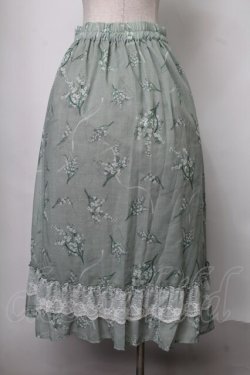 画像2: axes femme / すずらん柄前ボタンスカート  グリーン S-25-07-28-053-AX-SK-HR-ZS