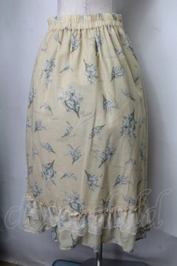 画像2: axes femme / すずらん柄前ボタンスカート  イエロー S-25-07-28-054-AX-SK-HR-ZS