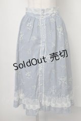 axes femme / すずらん柄前ボタンスカート  ブルー S-25-07-28-055-AX-SK-HR-ZS