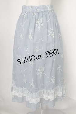 画像2: axes femme / すずらん柄前ボタンスカート  ブルー S-25-07-28-055-AX-SK-HR-ZS