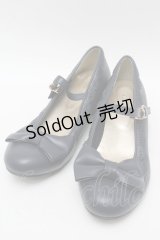 axes femme kawaii / ローヒールリボンパンプス L 紺 S-25-07-28-008-AX-SH-AS-ZS