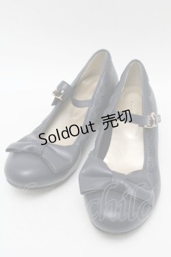 画像1: axes femme kawaii / ローヒールリボンパンプス L 紺 S-25-07-28-008-AX-SH-AS-ZS