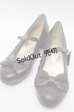 画像1: axes femme kawaii / ローヒールリボンパンプス L ブラウン S-25-07-28-009-AX-SH-AS-ZS