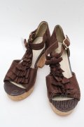 axes femme / スエードフリルサンダル L ブラウン S-25-07-28-010-AX-SH-AS-ZS