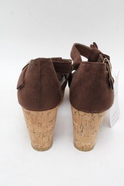 画像2: axes femme / スエードフリルサンダル L ブラウン S-25-07-28-010-AX-SH-AS-ZS