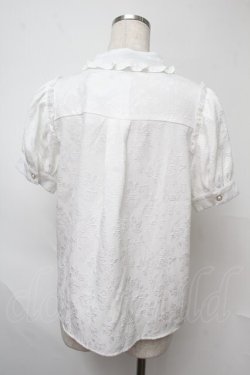 画像2: axes femme POETIQUE / バラふくれジャカード半袖ブラウス  白 S-25-07-28-017-AX-BL-HR-ZS
