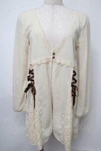 axes femme / レースアップ切替カーディガン  キナリ S-25-07-28-020-AX-TO-HR-ZS