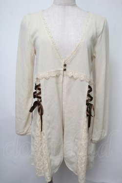 画像1: axes femme / レースアップ切替カーディガン  キナリ S-25-07-28-020-AX-TO-HR-ZS