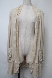 axes femme / 裾プリーツレース切替カーディガン  キナリ S-25-07-28-022-AX-TO-HR-ZS