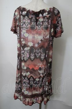 画像2: Ozz oneste / 花プリントメッシュワンピース  茶 S-25-07-28-024-OO-OP-HR-ZS