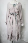 Tulle / 襟元はしごレースワンピース  ピンクベージュ S-25-07-28-041-PU-OP-HR-ZS