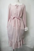 Tulle / 襟元はしごレースワンピース  ピンク S-25-07-28-042-PU-OP-HR-ZS