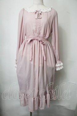 画像1: Tulle / 襟元はしごレースワンピース  ピンク S-25-07-28-042-PU-OP-HR-ZS