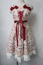 画像1: BABY,THE STARS SHINE BRIGHT / Rose de Reschtジャンパースカート  キナリｘボルドー S-25-07-28-048-BA-OP-HR-ZS (1)