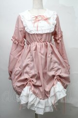 CZZCYOYEAH / ヨークフリルワンピース  ピンクｘ白 S-25-07-30-038-LO-OP-HR-ZS