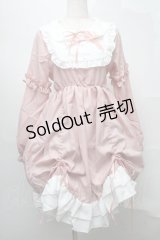 CZZCYOYEAH / ヨークフリルワンピース  ピンクｘ白 S-25-07-30-038-LO-OP-HR-ZS
