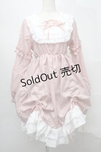 CZZCYOYEAH / ヨークフリルワンピース  ピンクｘ白 S-25-07-30-038-LO-OP-HR-ZS