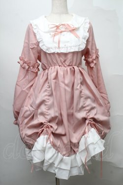 画像1: CZZCYOYEAH / ヨークフリルワンピース  ピンクｘ白 S-25-07-30-038-LO-OP-HR-ZS