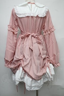 画像2: CZZCYOYEAH / ヨークフリルワンピース  ピンクｘ白 S-25-07-30-038-LO-OP-HR-ZS