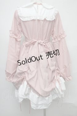 画像2: CZZCYOYEAH / ヨークフリルワンピース  ピンクｘ白 S-25-07-30-038-LO-OP-HR-ZS