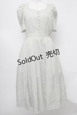 画像1: axes femme POETIQUE / パワショル半袖ワンピース  グリーン S-25-07-30-045-AX-SK-HR-ZI