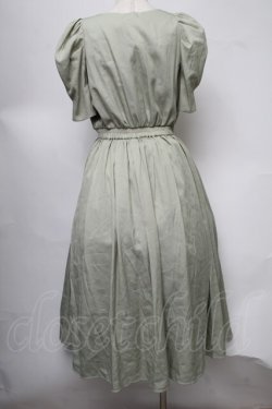 画像2: axes femme POETIQUE / パワショル半袖ワンピース  グリーン S-25-07-30-045-AX-SK-HR-ZS