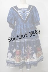 axes femme kawaii / マーメイドメルヘンワンピース  紺 S-25-07-30-050-AX-OP-AS-ZS