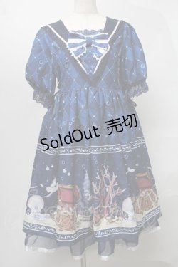 画像1: axes femme kawaii / マーメイドメルヘンワンピース  紺 S-25-07-30-050-AX-OP-AS-ZS