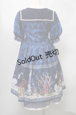 画像2: axes femme kawaii / マーメイドメルヘンワンピース  紺 S-25-07-30-050-AX-OP-AS-ZS