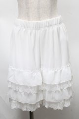 axes femme / レースフリルペチパンツ  白 S-25-07-30-052-AX-PA-HR-ZS
