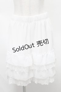 axes femme / レースフリルペチパンツ  白 S-25-07-30-052-AX-PA-HR-ZS