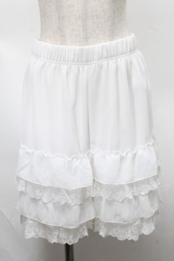 画像1: axes femme / レースフリルペチパンツ  白 S-25-07-30-052-AX-PA-HR-ZS