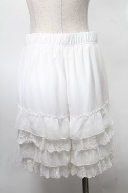 画像2: axes femme / レースフリルペチパンツ  白 S-25-07-30-052-AX-PA-HR-ZS