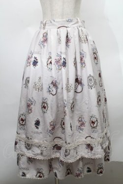画像1: axes femme / アンティークフルーツ柄スカート  ベージュ S-25-07-30-053-AX-SK-HR-ZS