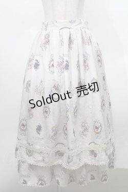 画像1: axes femme / アンティークフルーツ柄スカート  ベージュ S-25-07-30-053-AX-SK-HR-ZS