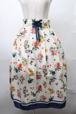 画像1: axes femme / ミックスフルーツ柄スカート  オフ S-25-07-30-054-AX-SK-AS-ZS