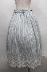 画像2: axes femme / ストライプＸレーススカート  グリーンｘ白 S-25-07-30-055-AX-SK-HR-ZT310 (2)