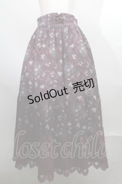 画像1: axes femme / ミュルーズ染織美術館コラボ/フェザー×フラワー柄スカート  ワイン S-25-07-30-058-AX-SK-AS-ZS