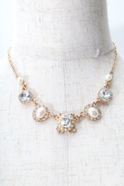 画像1: axes femme / ビジューネックレス  ゴールド S-25-07-30-006-AX-AC-HR-ZS