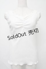 axes femme / 吸水速乾肩レースリブタンク  白 S-25-07-30-011-AX-TO-HR-ZS