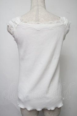 画像2: axes femme / 吸水速乾肩レースリブタンク  白 S-25-07-30-011-AX-TO-HR-ZS